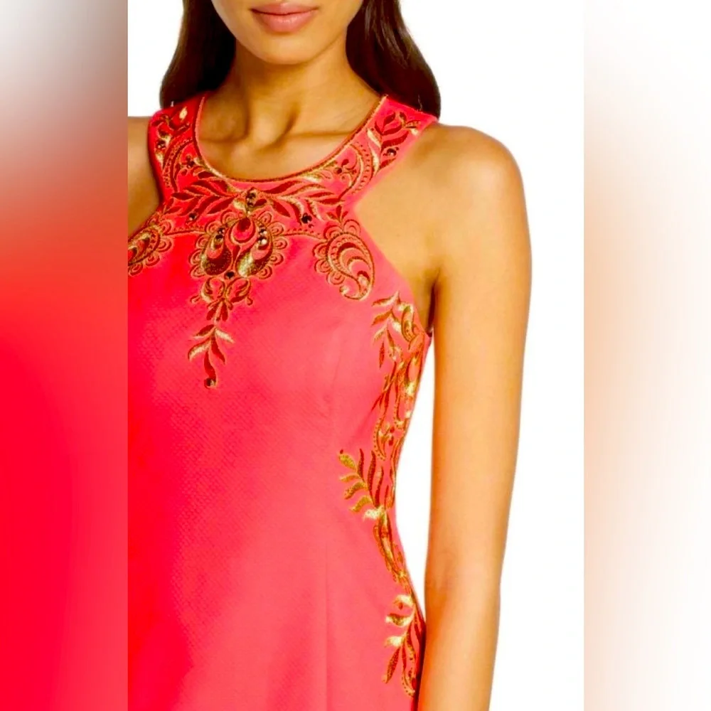 NWOT Lilly Pulitzer Tina Stretch Shift Dress in Coral Sunset, Size 0 - Picture 5 of 9